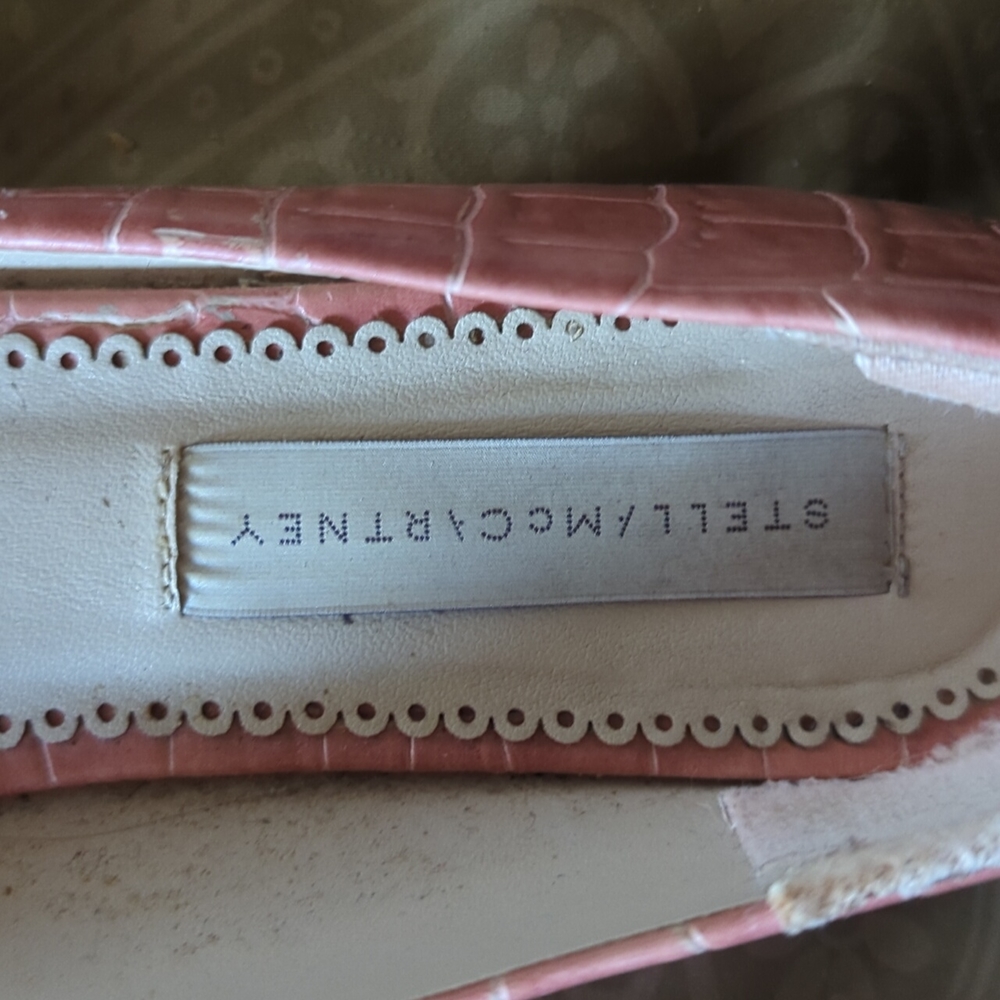 Stella McCartney Pink Croc-Embossed Ballet Flats - Picture 3 of 4